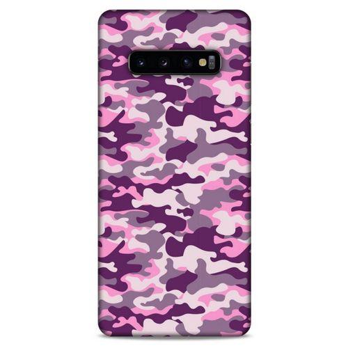 Samsung Galaxy S10 Plus Uyumlu Kılıf Mor Delisi (23) Ultra Koruma Kılıfı Kamuflaj