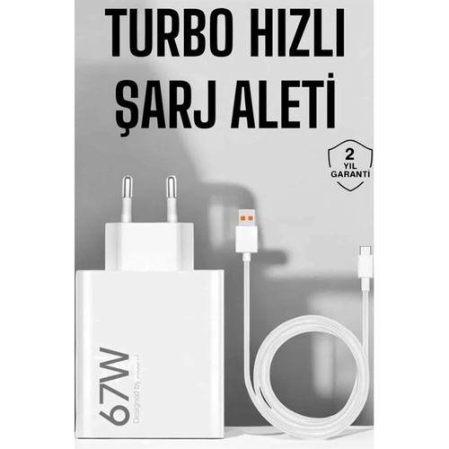 Şarj Aleti 67w Hızlı Şarj Turbo Type-c Uyumlu Şarj Adaptörü Kablosu