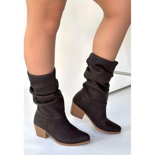 Yior Acı Kahve Nubuk Topuklu Bot