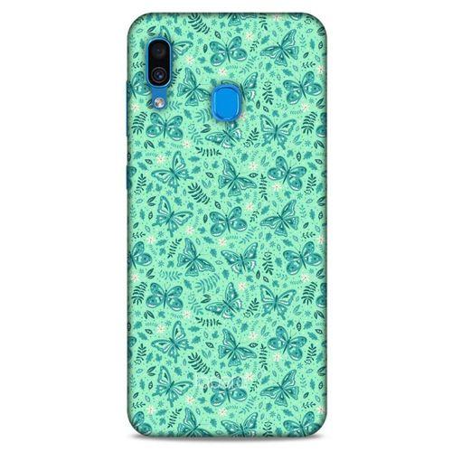 Samsung Galaxy A30 Kılıf Kelebek Etkisi (7) Telefon Kılıfı Pembe Mavi
