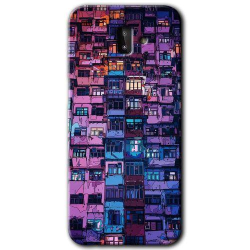 Samsung Galaxy J8 HD Baskılı Kılıf + 9D Tam Ekran Koruyucu - Şehir Görünümü