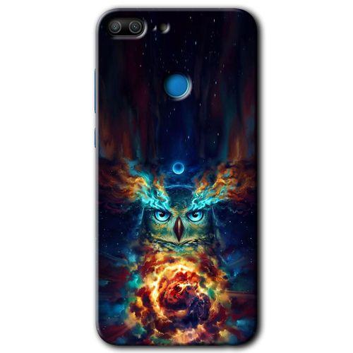 Honor 9 Lite HD Baskılı Kılıf + 9D Tam Ekran Koruyucu - Ballı Baykuş