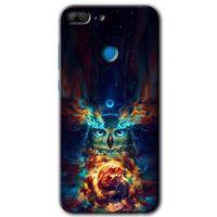 Honor 9 Lite HD Baskılı Kılıf + 9D Tam Ekran Koruyucu - Ballı Baykuş