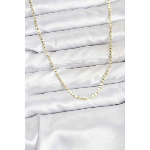 316L Çelik Gold Renk İnce Ezme Zincir Kadın Kolye