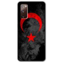 Samsung Galaxy S20 FE Kılıf HD Desen Baskılı Arka Kapak + Temperli Cam - Black Ayyıldız