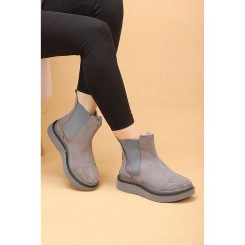 Pierra Kadın Gri Renkli Slip-On Süet Bot