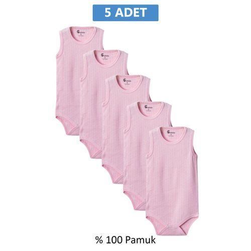 Pembe Askılı Body Zıbın 2-7 YAŞ Çocuklar İçin (5 ADET) Alttan Çıtçıtlı Özel Gereksinimli-D