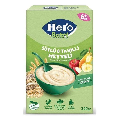 Hero Baby Sütlü 8 Tahıllı Meyveli Kaşık Mama 200 Gr
