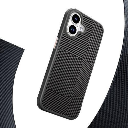 Apple iPhone 16 Kılıf M-safe Şarj Özellikli Karbon Fiber Desenli Mutural Montage Kapak