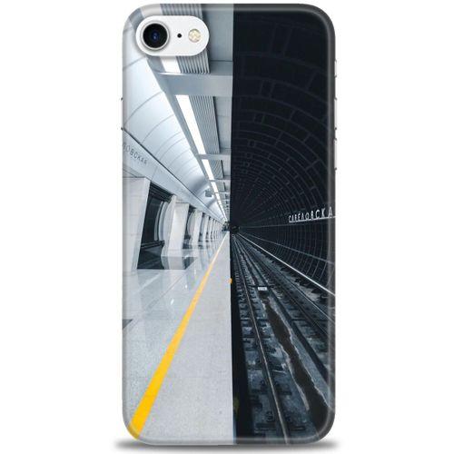 iPhone 7 Kılıf HD Baskılı Kılıf - Metro Station + Tam Ekran Koruyucu