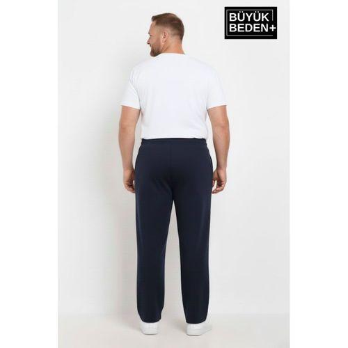 Erkek Büyük Beden New York Baskılı Rahat Kesim Paça Reçme ince Eşofman Altı SPR26EA952-5