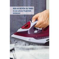 Yeni Nesil Kırmızı Buharlı Ütü 2200 Watt Seramik Tabanlı Yüksek Buhar Gücü