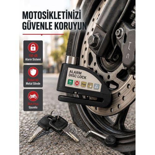 110 Db Alarmlı Disk Fren Kilidi Su Geçirmez Çelik Gövde Motosiklet Güvenlik