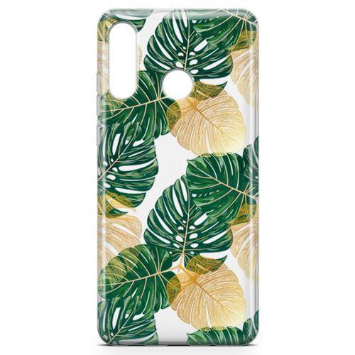 Huawei P30 Lite Kılıf Altın Yapraklar Arka Kapak Koruma Desenli Full Koruyucu