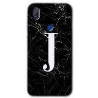 Vestel E5 Kılıf HD Desen Baskılı Arka Kapak - Siyah Mermer Desenli J Harfi + Kırılmaz Cam