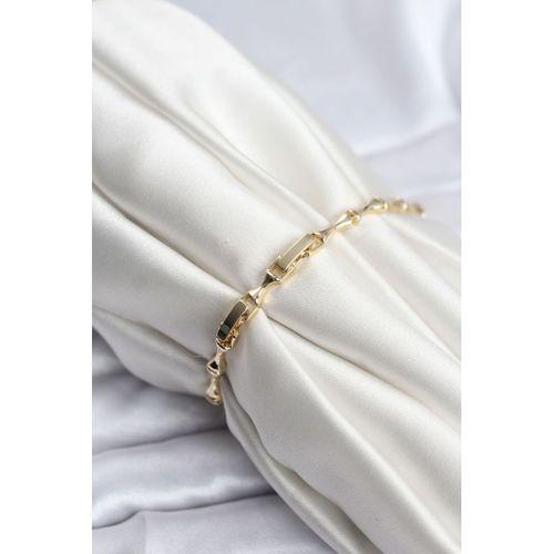 Pirinç Gold Renk VIP Seri İnce Kemik Model Zirkon Taşlı Kadın Bileklik