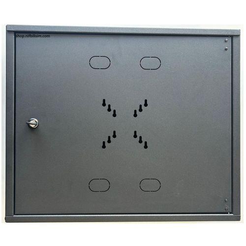 Nif Bilişim İki Yönlü Kilitli Metal Pano Hareketli Raf Kayıt Cihazı Panosu DVR BOX 55cmx45cmx15cm Si