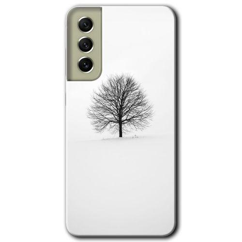 Samsung Galaxy S21 FE Kılıf Baskılı Kapak - Alone Tree + 5D Tam Kaplayan Cam