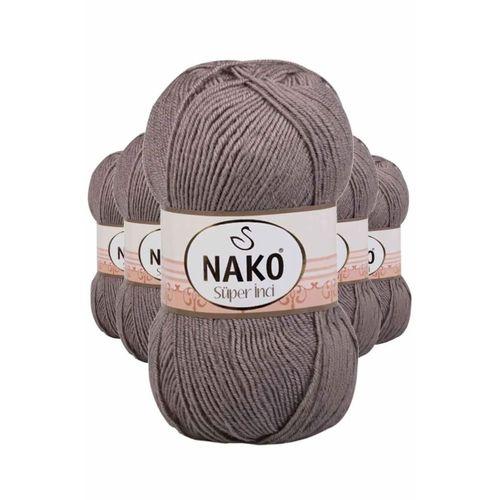 5 Adet Süper İnci El Örgü İpi 100 gr Vizon 2000