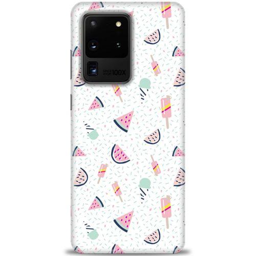 Samsung Galaxy S20 Ultra Kılıf HD Baskılı Kılıf - Dondurma ve Karpuz + Tam Ekran Koruyucu