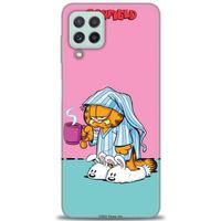Samsung Galaxy M22 Kılıf HD Baskılı Kılıf - Garfield + Tam Ekran Koruyucu