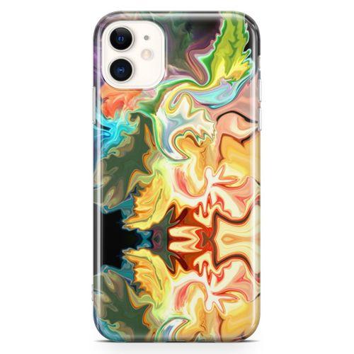 Apple iPhone 11 Kılıf Psikedelik Likit Arka Kapak Koruma Desenli Full Koruyucu