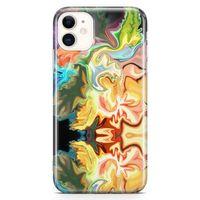 Apple iPhone 11 Kılıf Psikedelik Likit Arka Kapak Koruma Desenli Full Koruyucu