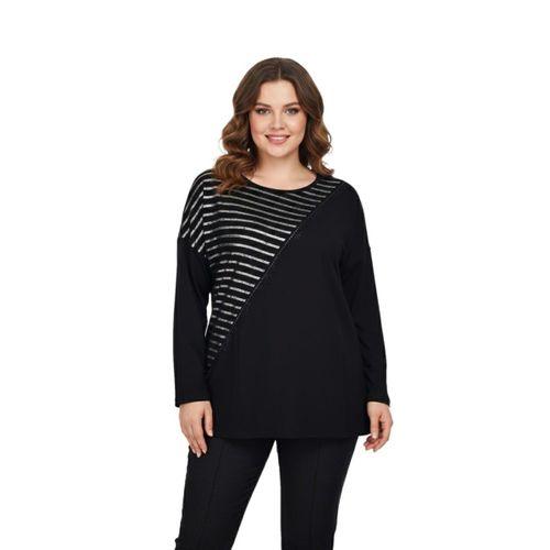 Kadın Siyah Sıfır Yaka Taşlı Bluz BGL-ST05152