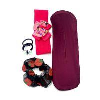 Renkli Desenli Taç Toka Bandana Set