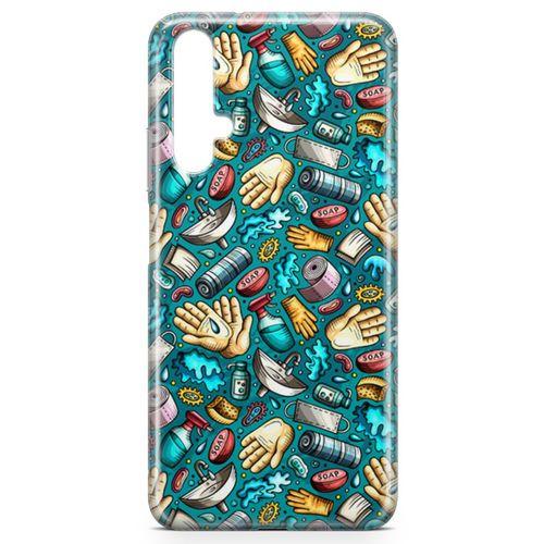 Huawei Nova 5t Kılıf Deodorant Sabun Doodle Arka Kapak Koruma Desenli Full Koruyucu