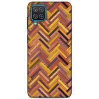 Lopard Samsung Galaxy A12 Uyumlu Kılıf Wood'X (39) Liquid Crystal Kılıf Baskılı