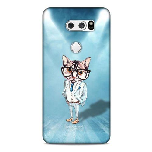 LG K40S Kılıf FunnyMaX (40) Fit Silikon Kılıf Açık Mavi Kedi