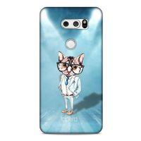 LG K40S Kılıf FunnyMaX (40) Fit Silikon Kılıf Açık Mavi Kedi