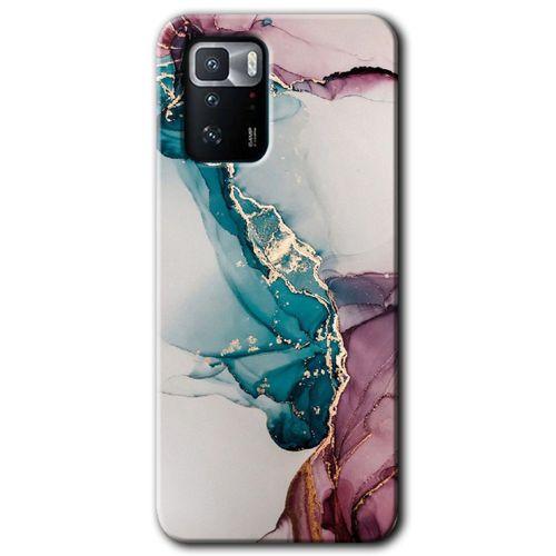 BeRa Aksesuar Poco x3 GT Kılıf Baskılı Kapak - Liquid Mermer +Tam Kaplayan Mat Seramik