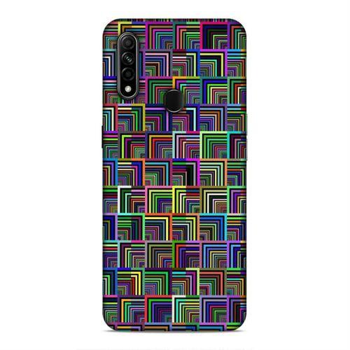 Oppo A31 Kılıf Neon Kareler Arka Kapak Silikon Koruma Full Koruyucu
