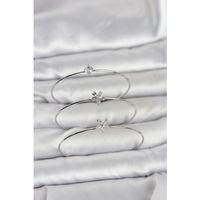 Gümüş Renk Zirkon Taşlı Pirinç 3'lü Kadın Bileklik Kombini