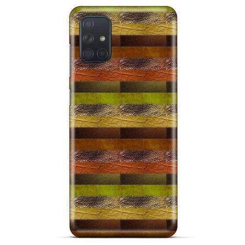 Samsung Galaxy M51 Kılıf Patchwork (48) Bumper Kılıf Kahve Yeşil