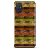 Samsung Galaxy M51 Kılıf Patchwork (48) Bumper Kılıf Kahve Yeşil