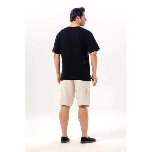 Kısa Kol Şile Bezi Bisiklet Yaka Erkek Yazlık Tshirt Siyah 3003
