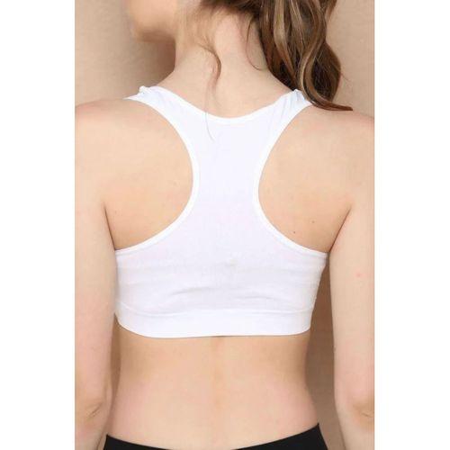Elite Life Geniş Askılı Kadın Destekli Sporcu Büstiyer Beyaz Sütyen 777