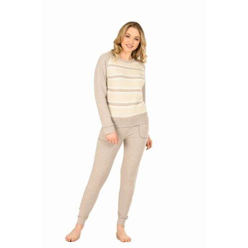 Kadın Kum Beji Pijama Takımı Jbr-3933