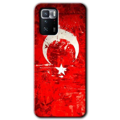 BeRa Aksesuar Poco x3 GT Kılıf Baskılı Kapak - Albayrak 2 +Tam Kaplayan Mat Seramik