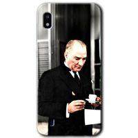 Galaxy A10 Kılıf HD Desen Baskılı Arka Kapak - Atatürk Türk Kahvesi + Kırılmaz Cam