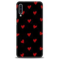 Samsung Galaxy A50 Kılıf HD Baskılı Kılıf - Kırmızı Kalpler + Tam Ekran Koruyucu