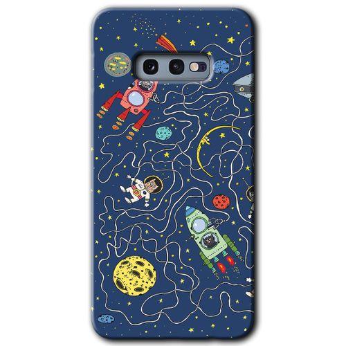 Potkal Hediye Fabrikası Samsung Galaxy S10e HD Baskılı Kılıf + 9D Tam Ekran Koruyucu - Kedi Galaksi