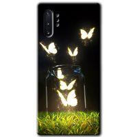 Potkal Hediye Fabrikası Samsung Galaxy Note 10 Plus Kılıf HD Desen Baskılı Arka Kapak - Işıklı Kelebekler