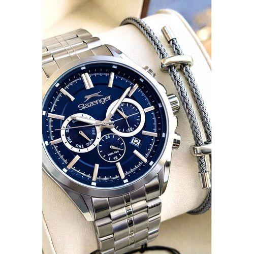Slazenger İtalyan Tasarım Bileklik Hediyeli 2 Yıl Garantili 10 Atm Çelik Erkek Kol Saat ESL.2567.03