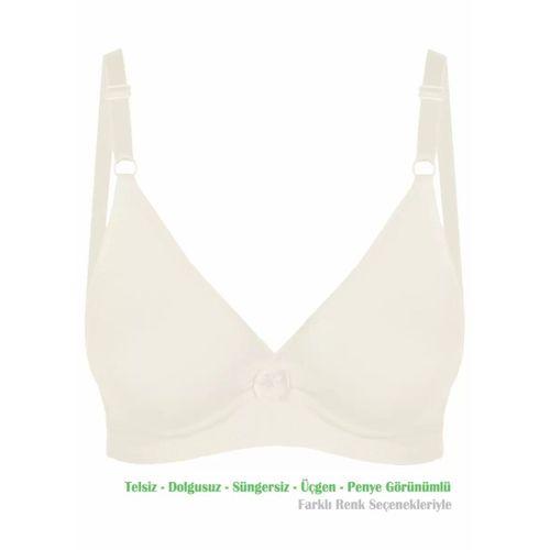 Alışveriş Meydanı Kadın Ekru Basic Üçgen Penye Sütyen