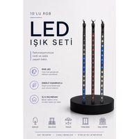 Rgb Led Dış Ve İç Mekan Süsleme Işığı 10 Çubuklu Şerit