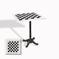 Dockers Çipa 1004 Döküm Ayak Kare Masa 80X80 cm - (Werzalit, Wermodin ve Allzalit Tabla) - Beyaz Satranç